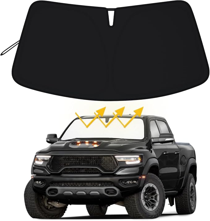 PIMCAR Compatible with 2019-2026 Dodge RAM 1500 Center Console Organizer and Windshield Sun Shade Interior Accessories