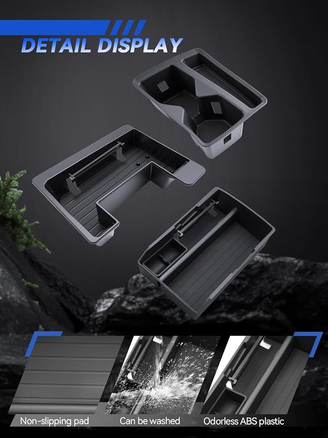 for Tiguan Center Console Organizer 2025 2026 VW Tiguan Accessories Armrest Console Organizer & Front Center Console Storage Tray & Cup Holder 3PCS