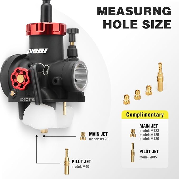NIBBI Carburetor PE30,30mm Carburetor Performance Kit with Air Filter For Dirt Pit Bike Mini Bike Motorcycle GY6