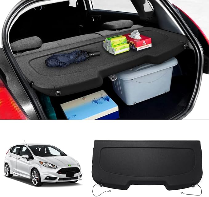 Powerty Cargo Cover for 2011-2019 Ford Fiesta Hatchback Accessories,Trunk Cover Security Shield Shade Cover for Fiesta,Cargo Luggage Cover No Gap (Can Withstand Load)