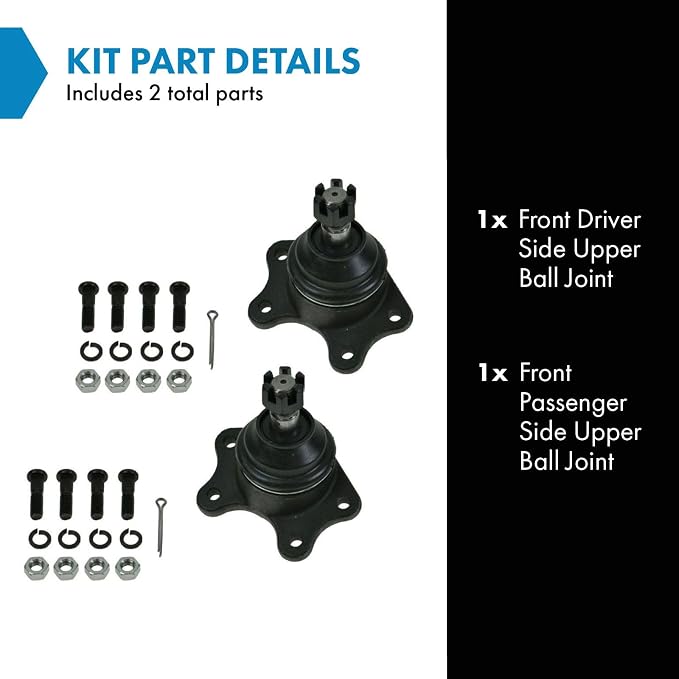 TRQ Front Upper Ball Joint Driver and Passenger Side Compatible with 1986-1995 Toyota 4Runner 1989-1995 Pickup 1993-1998 T100