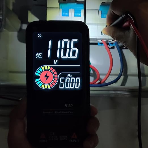 BSIDE Digital Multimeter Color LCD 9999 Counts Auto-Ranging Voltmeter Capacitance Resistance Continuity Frequency Diode Duty Cycle Live Check Voltage Tester with Flashlight