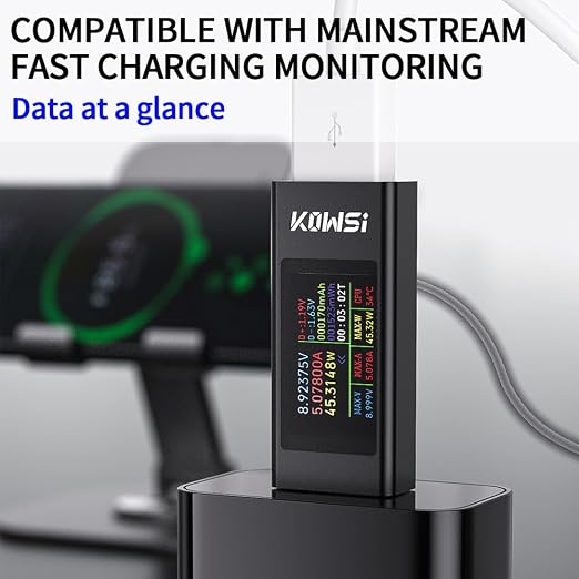 Diymore USB Tester USB Power Meter,USB Cable Tester USB Tester Power Meter,USB Voltage and Current Tester Meter,Power Bank Capacity,Working Time Ammeter Voltmeter USB Cable Charger Detector