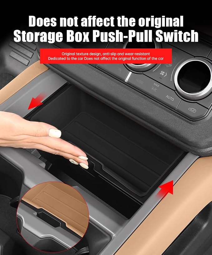 Center Console Storage Box for 2025-2026 Land Rover Defender 90 110 130 Center Storage Box Pad Interior Organizer Tray Storage Box Silicone Trim Tuning Supplies Accessories (ferrous)