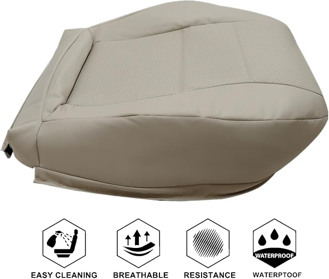 NLQR Front Driver and Pasenger Bottom & Top Replacement Seat Covers Ivory Compatible with Mercedes Benz C250 C300 C350 2008-2014, Compatible with Mercedes Benz GLK250 GLK280 GLK300 GLK350 2008-2015