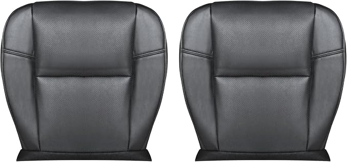 2 PCS Black Bottom Seat Covers Compatible with Escalade 2007-2014 Driver & Passenger Leather