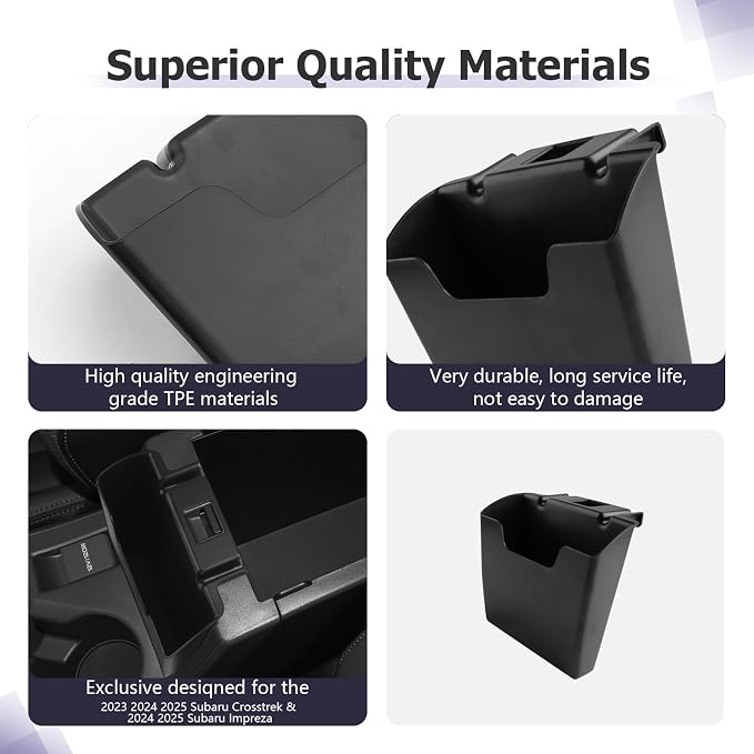 LUWU Center Console Hanging Box Compatible with 2024 2025 2026 Subaru Crosstrek & Impreza Accessories Armrest Storage Box Tray Organizer Insert Tray 2025 2026 Impreza Crosstrek Accessories