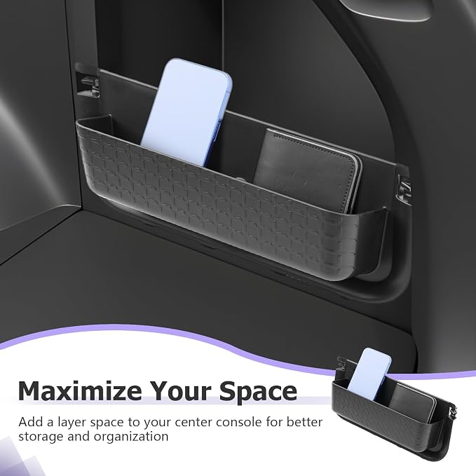 LUWU Trunk Side Pocket Storage Box Compatible with 2026 RAV 4 Accessories Armrest Console Secondary Storage Box Insert Tray Trunk Organizer ABS Material Black