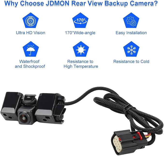 JDMON Backup Camera Replacement for Chevy Silverado GMC Sierra 1500 2500 HD 3500 HD 2016-2019 Reverse Park Assist Camera Replacement for 592-056 23244435 84079952 V51-74-0050