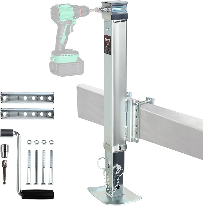 Heavy Duty A-Frame 9000 LBS Trailer Jack Fit for RVs, Boats, Multi-Purpose Trailers, and Camping Trailers, with 15" Travel Lift+25" Jack Height Drop Leg & Crank Handle