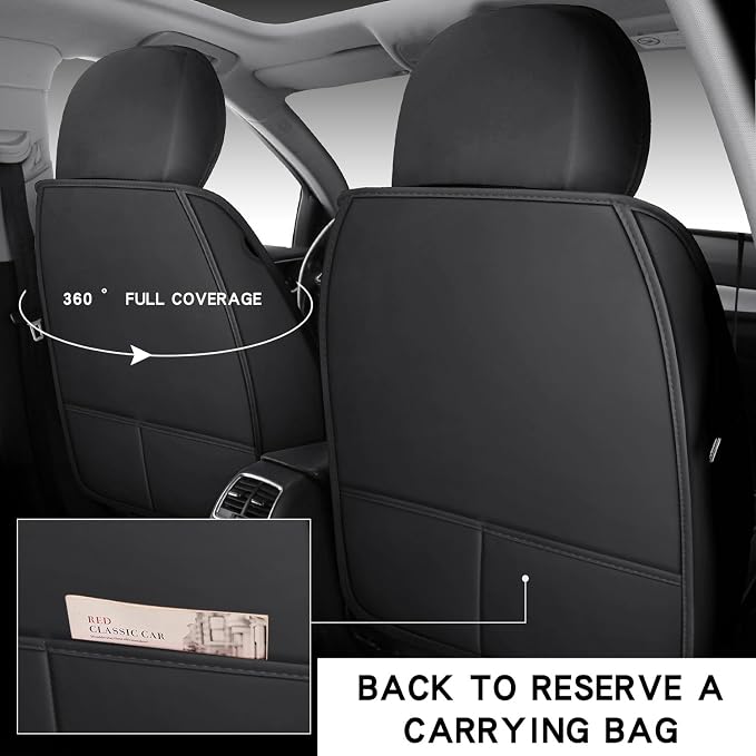 Quiln-03 Leather Seat Cover 5 Seat Full, Universal Suitable for Most Cars, SUVs, Pickup Trucks, Airbag Compatible Car Seat Cushion Covers (Black&Yellow)