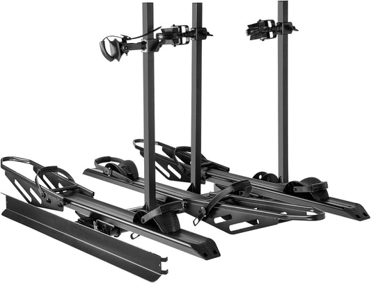 Young 250LBS. Capacity Foldable Aluminum 3-Ebike Rack with Ramp for Car SUV RV Truck Trailer and Van, Fits up to 5" Fat Tire Width and 50" Wheelbase, Ebike Carrier Rack for 2" Receiver