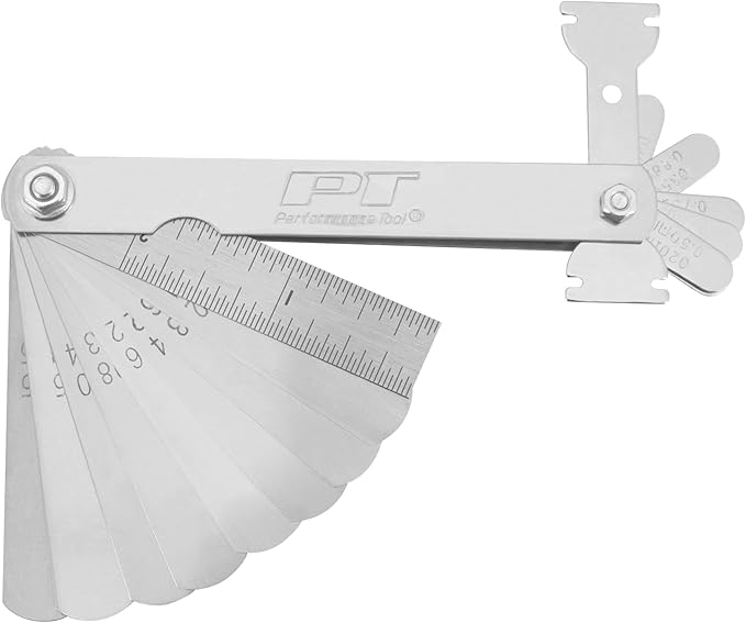 Performance Tool W129C 15-Blade Thickness Gauge for Accurate Measurements in Automotive, Industrial and DIY Applications