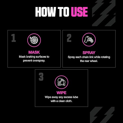 Muc Off All-Weather Motorcycle Chain Lube, 400 Milliliters - Premium Motorbike Chain Lubricant Spray - Formulated for All Weather Conditions