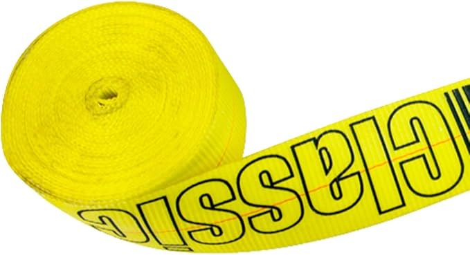 VULCAN Ratchet Strap with Wire Hooks - 3 Inch x 27 Foot - 2 Pack - Classic Yellow - 5,000 Pound Safe Working Load