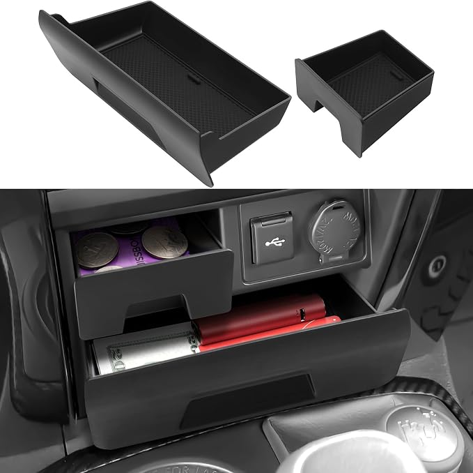 BIBLOZ Center Console Storage Drawer for Toyota 4Runner Accessories 2014-2022 2023 2024 Center Console Organizer Box Console Cubby Drawers 2PCS