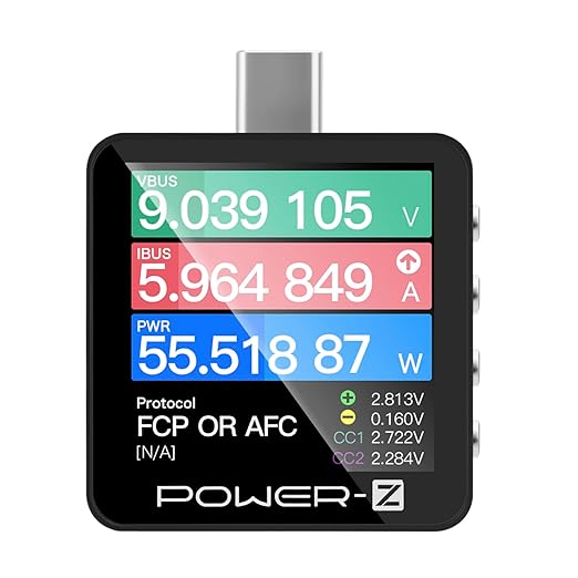 USB C Power Meter USB C Tester, USB Multimeter 0-50V 0-6A PD3.1 QC5.0 High Precision Two-Way Measurement Voltage Current Capacity Voltmeter Ammeter Digital Tester for Chargers Power Bank Cable