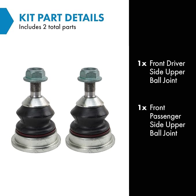 TRQ Front Upper Driver and Passenger Side Ball Joint Set Compatible with 2016-2024 Dodge Durango 2016-2021 Jeep Grand Cherokee 2022 Grand Cherokee WK
