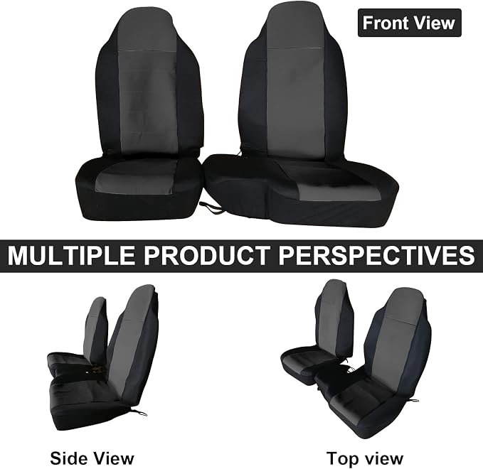 SAPUBK Custom-Fit Front Seat Covers Without Console Replace for 1998-2003 Ford Ranger Pickup 60/40 High Back Seats, Knitted Fabric Composite Soft Foam Lining Airmesh Breathable Seat Cover Cushion
