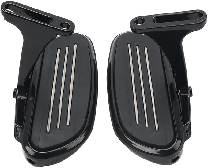 Black Streamliner Passenger Footboards/Foot Pegs for Harley Touring Models Street Glide Road Glide Electra Glide Road King 1993-2024 2025 2026