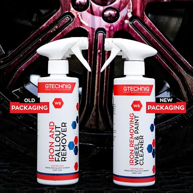 Gtechniq W6 Iron Removing Wheel & Paint Cleaner for Cars, 169 fl oz | Powerful Iron and Fallout Remover, Dissolves Contaminants Safely, Protects Paintwork and Wheels