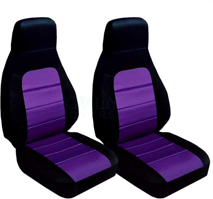 Totally Covers Compatible with 1990-2000 Mazda MX-5 Miata Seat Covers: Black and Purple (22 Colors) Bucket