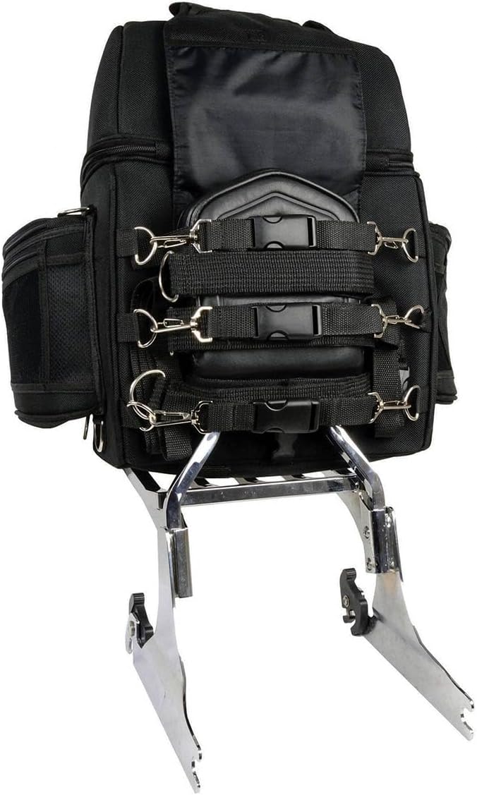 Milwaukee Leather SH682 Medium Black Motorcycle Textile Sissy Bar Travel Bag - Medium