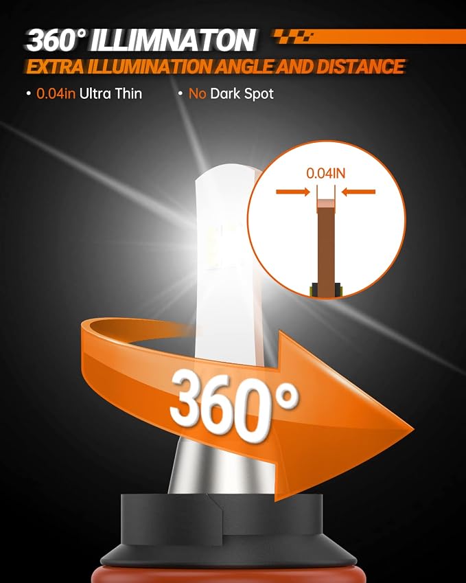 SEALIGHT 9007 LED Bulb, 800% Brighter than Original Bulbs, HB5 LED Light with 6500K Cool White, Plug-N-Play, IP68 Waterproof, Pack of 2