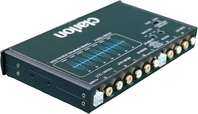 Clarion EQS755V 7-Band Car Audio 1/2-DIN Size Car Graphic Equalizer/Crossover with Front 3.5mm Auxiliary Input, Rear RCA Auxiliary Input and High Level Speaker Inputs