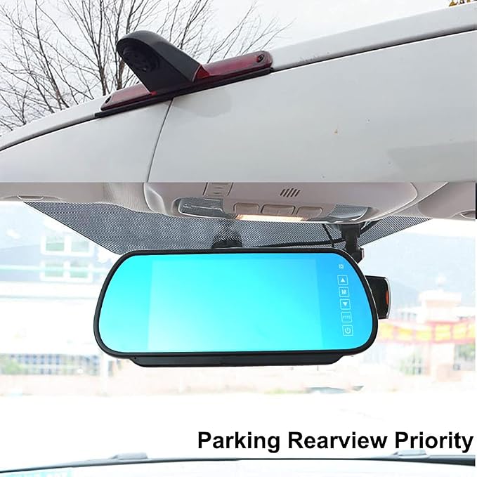 Brake Light Reversing Backup Camera Kit with 7'' TFT LCD Monitor for 2007-2018 Mercedes Benz Sprinter/Dodge Sprinter/VW C Rafter Vans Parking Safety