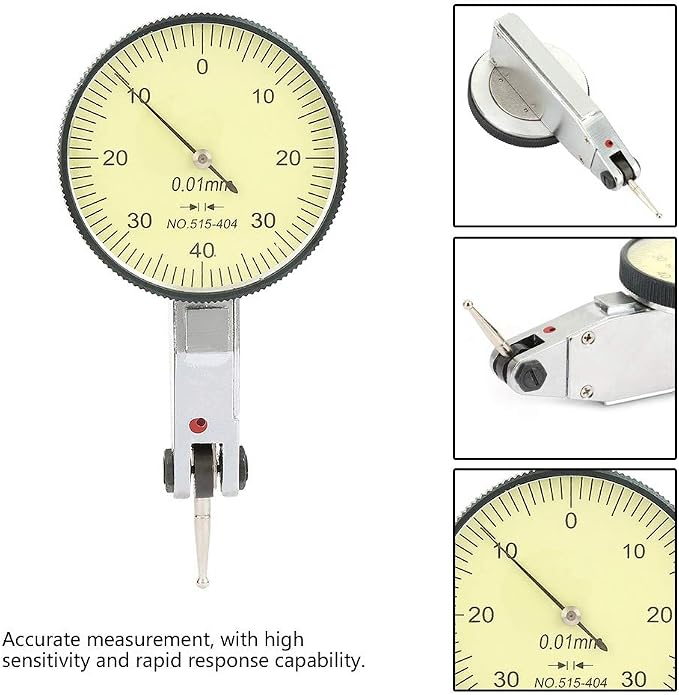 Dial Test Indicator, Lever Test Indicator Aluminum Dial Gauge Meter Tool for Precise Measurement