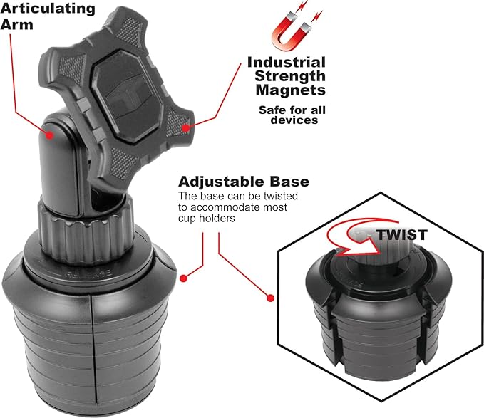 Tuff Tech 23384 Heavy Cup Mount Magnetic Phone Holder