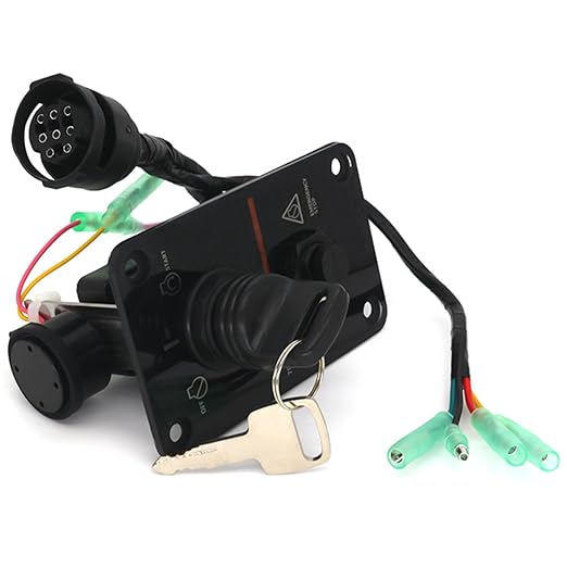704-82570 Single Engine Key Switch Panel Assembly for Yamaha Outboard Model | Replaces 704-82570-12-00, 704-82570-08-00, 704-82570-01-00, Fits Yamaha 2 Stroke & 4 Stroke mechanical shift outboard motors