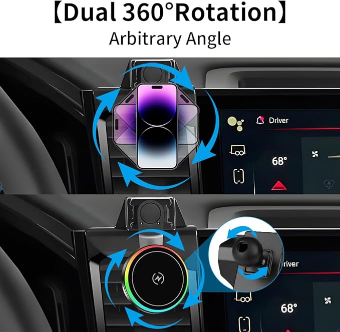 Car Magnetic Phone Mount for Chevrolet Chevy Silverado 1500 2022 2023 2024 2025 2026 and 2500HD 3500HD 2024-2026 [NOT Fit Work Truck.Custom] Auto Accessories Cellphone Holder Fast 15W Wireless Charger