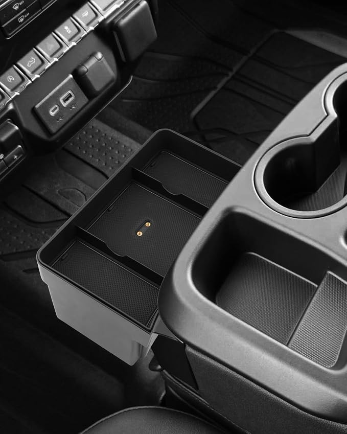LFOTPP 2-in-1 Hanging Organizer Box for 2019-2026 Chevy Silverado & GMC Sierra 1500|2020-2026 Chevy Silverado &Sierra 2500HD 3500HD Center Console Organizer Accessories(Split-Bench Folding Seat Only)