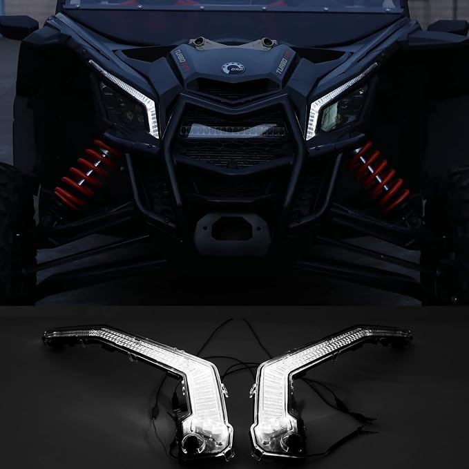 HAKA TOUGH Turn Signal Fang Lights with White Yellow Light for Can Am Maverick X3 XDS XRS Max Turbo R/Maverick Trail Sport Max Accessories 17-24,LED Signature Lights Replace#OEM 710004994 710004995