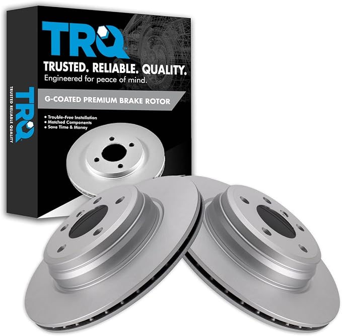 TRQ Rear Brake Rotor Set Compatible with 2012-2020 BMW