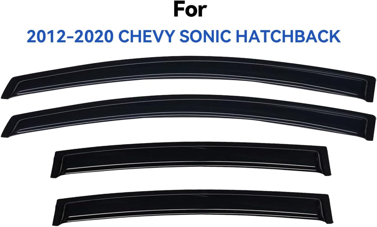 Window Visors Rain Guards for 2012-2020 Chevy Sonic Hatchback, Out-Channel Window Vent Wind Deflectors Visors Shades for 12-20 Chevy Sonic (Not for Sedan)