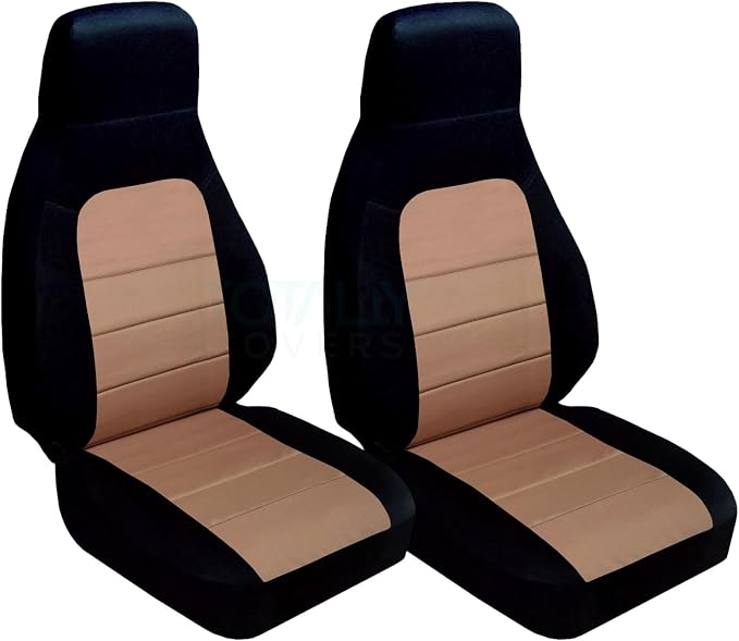 Totally Covers Compatible with 1990-2000 Mazda MX-5 Miata Seat Covers: Black and Tan (22 Colors) Bucket