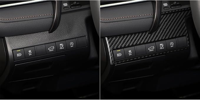 NVCNX Real Premium Carbon Fiber for Toyota Camry Accessories 2018-2024 2019 2020 2021 2022 2023 SE/LE/XSE/XLE/SE Nightshade/L/TRD Dash Driver Side Multifunction Button Cover Interior Trim Sticker 2PCs