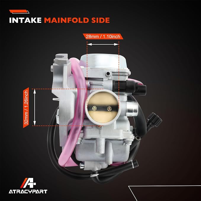 Carburetor Compatible with Arctic Cat 250 300 2x4 4x4 2001 2002 2003 2004 2005 RED GREEN #0470-448 Carb(Includes Air Filter & Fuel Valve Petcock with Spark Plug)