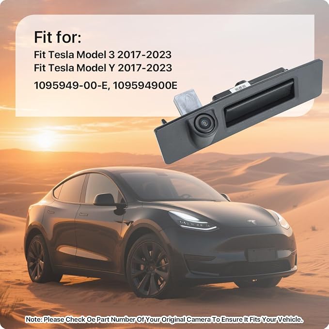 109594900E Rear Trunk Handle Camera for Tesla Model 3 2017-2023 & Tesla Model Y 2017-2023, OE Backup Camera Replaces 1095949-00-E by GreenYi