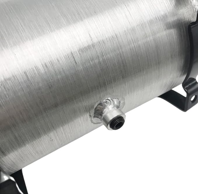 JSD 2.125 Gallons 6"x20" Aluminum Spun Round Gas Tank End Fill 1/4" NPT Outlet - for mini bike,go kart, Log splitter