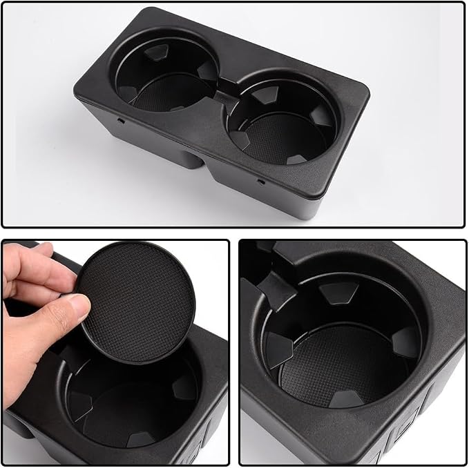 ANDPLAY Insert Floor Mounted Console Dual Cup Holder Compatible with Silverado/Sierra 1500 2007-2013 Black