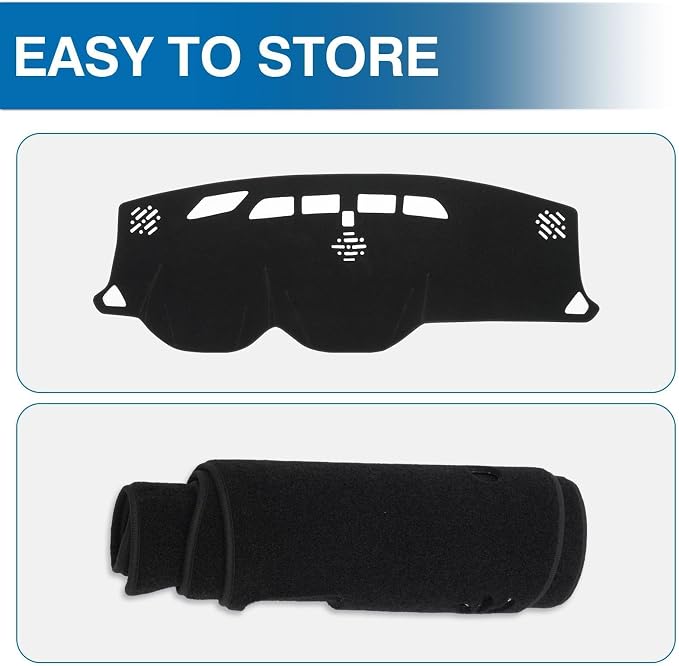 KUST Black Dash Cover for Chevy Chevrolet Traverse 2018-2023 (L, LS, LT,Premier, High Country) Polyester Dashboard Cover Non-Slip Interior Accessories for Traverse Custom Fit Dash Mat