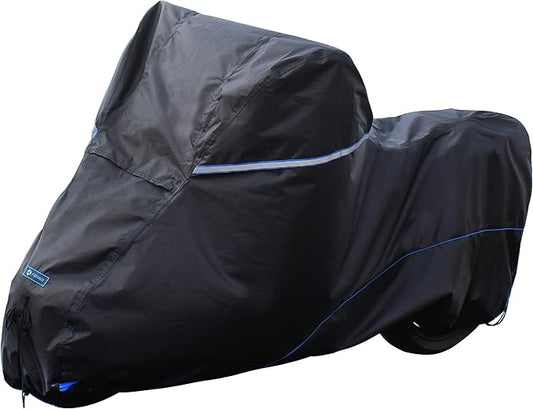 FENRIR 420D Oxford Cloth 88.6" 225CM Motorcycle Cover Exhaust Pipe Anti-Scalding Waterproof Outdoor Outside Storage for Naked Sprot Supermoto Motocross Cruise Street Bike Supersport Scooter Dirt Bike