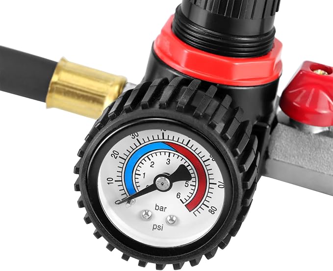 QWORK 9-Piece Turbo Boost Pressure Leakage Tester Set, 1-3/8" - 3-1/2", Compatible with Car Turbo Systems & Cooling System Hoses