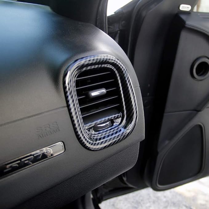 for Dodge Charger 2015-2023 Interior Accessories Air Vent Cover AC Outlet Cover Trim kit ABS Carbon Fiber