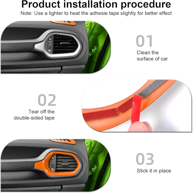 CheroCar 31 PCS Full Set Interior Decoration Trim Kit Steering Button Cover Door Handle Cover Air Outlet Cover Cup Holder Gear Cover Trim Door Speaker Cover for Jeep Renegade 2016-2018,Orange…