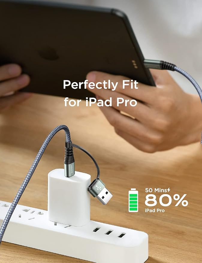 AINOPE USB-A/C to USB-C Cable & Phone Mount for Car